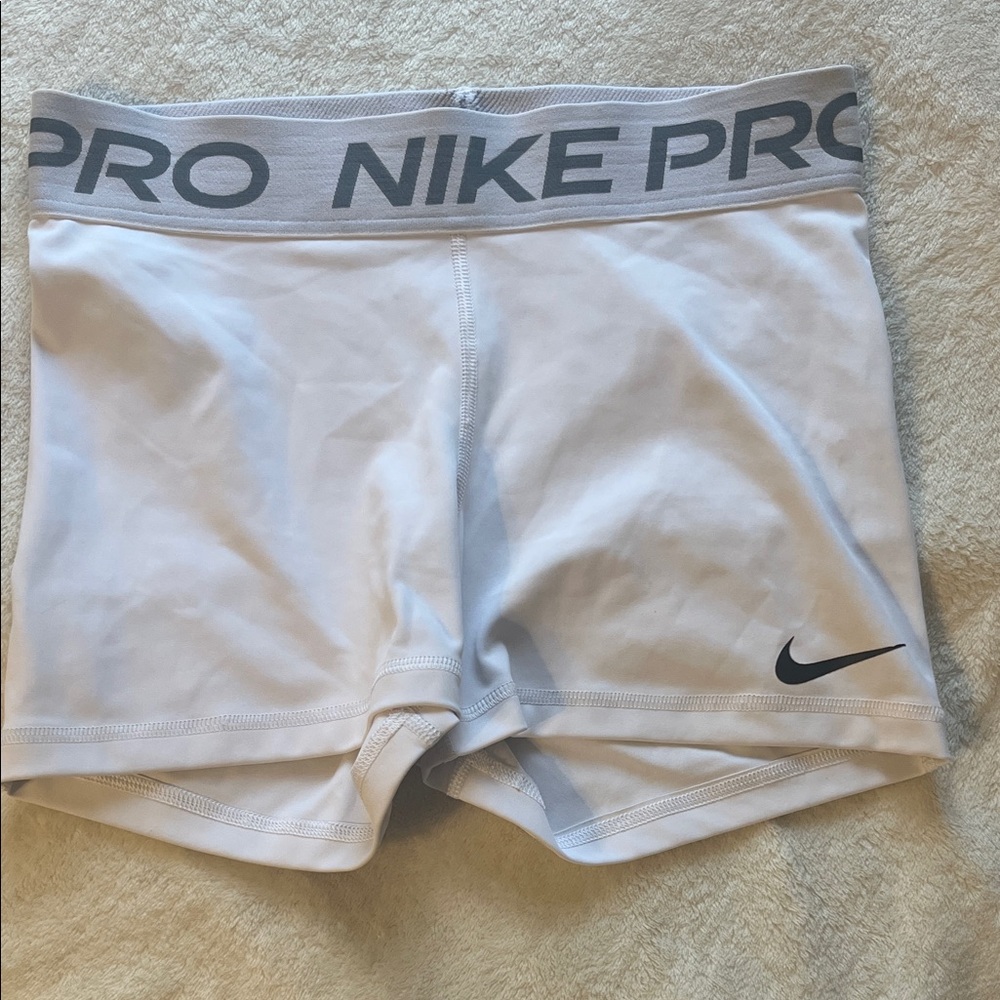 Nike Pro White Athletic Shorts